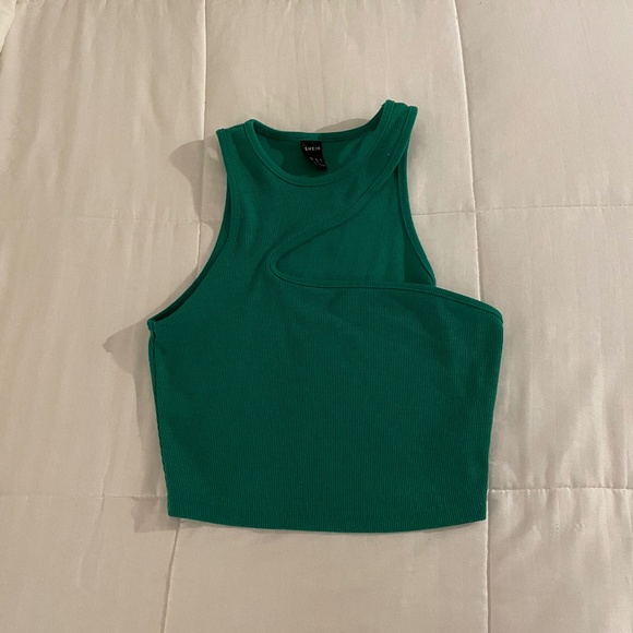 Asymmetrical Green Crop Tank NWOT (Size XS) - Picture 1 of 2